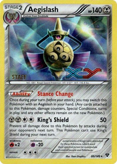 Aegislash (86/146) (Staff Prerelease Promo) [XY: Black Star Promos] | Card Citadel