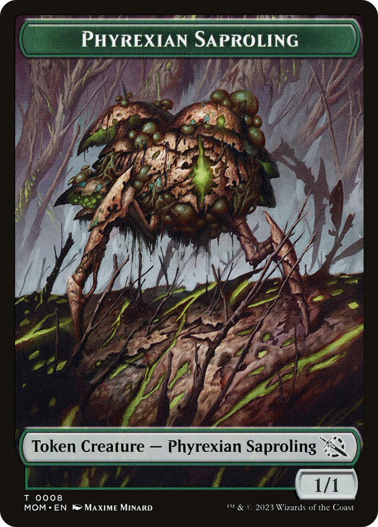 Monk // Phyrexian Saproling Double-Sided Token [March of the Machine Tokens] | Card Citadel