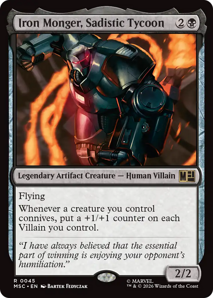 Iron Monger, Sadistic Tycoon (Surge Foil) [Marvel Super Heroes Commander] | Card Citadel