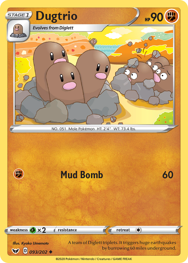 Dugtrio (093/202) [Sword & Shield: Base Set] | Card Citadel