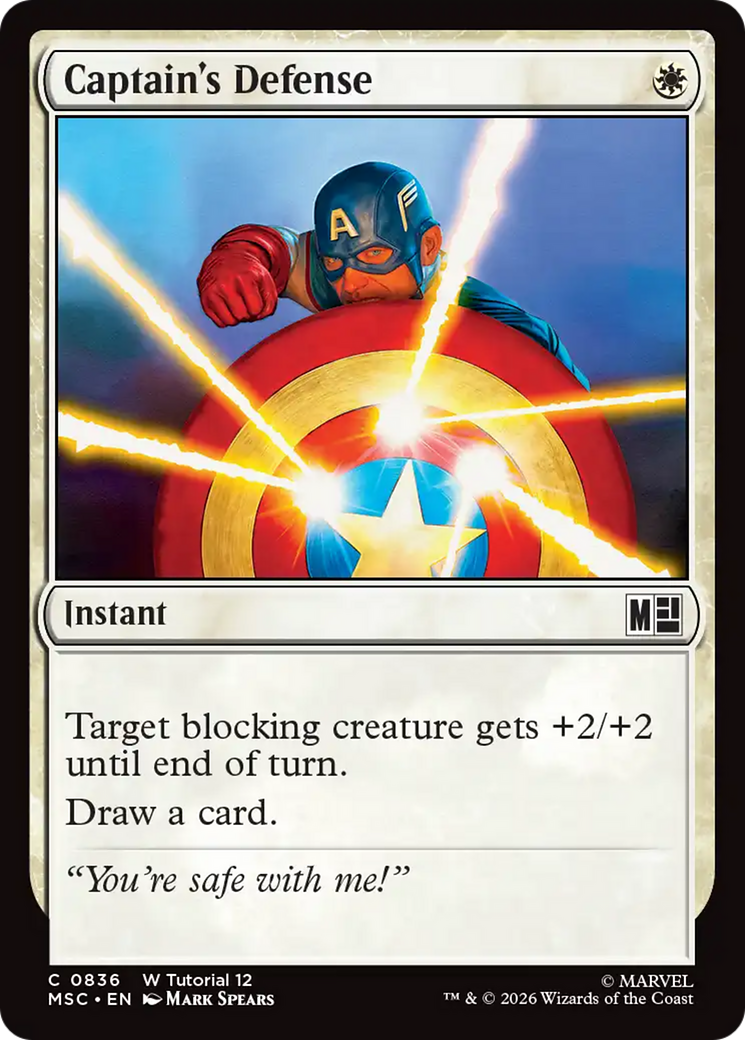 Captain's Defense (0836) [Marvel Super Heroes Commander] | Card Citadel