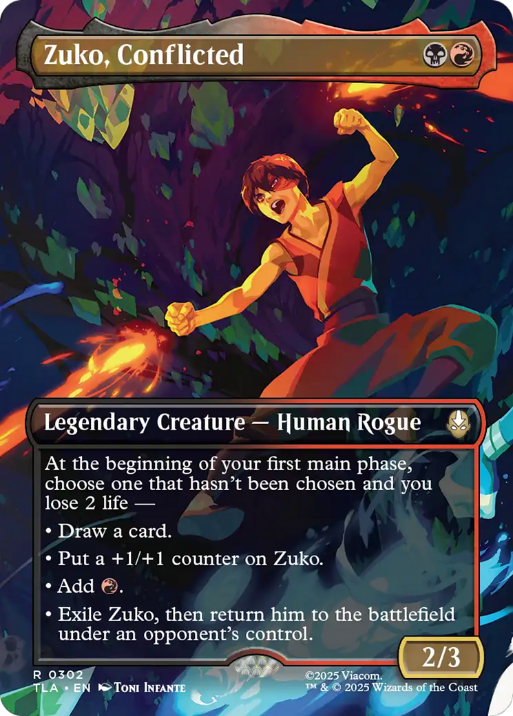 Zuko, Conflicted (Borderless) [Avatar: The Last Airbender] | Card Citadel