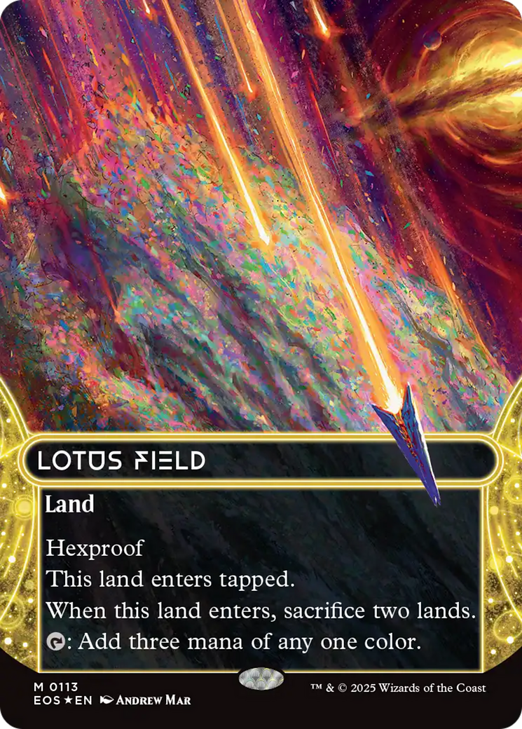 Lotus Field (0113) (Borderless) (Galaxy Foil) [Edge of Eternities: Stellar Sights] | Card Citadel