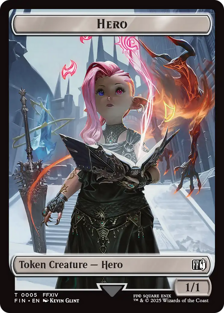 Bird // Hero (0005) Double Sided Token [FINAL FANTASY Commander Tokens] | Card Citadel