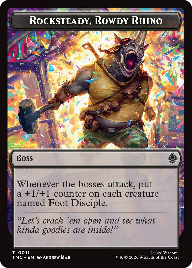 Rocksteady, Rowdy Rhino [Teenage Mutant Ninja Turtles Commander Tokens] | Card Citadel