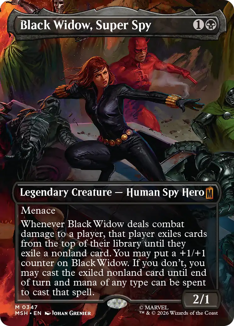 Black Widow, Super Spy (Borderless) (0347) [Marvel Super Heroes] | Card Citadel