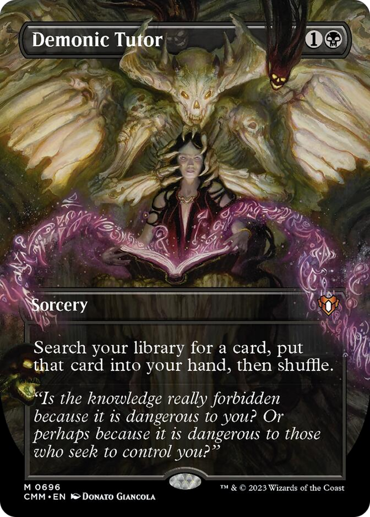 Demonic Tutor (Borderless Alternate Art) [Commander Masters] | Card Citadel