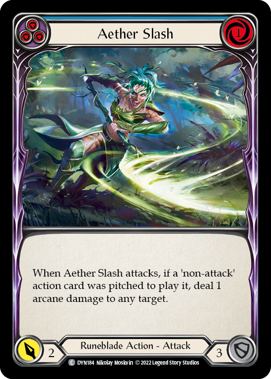 Aether Slash (Blue) [DYN184] (Dynasty)  Rainbow Foil | Card Citadel