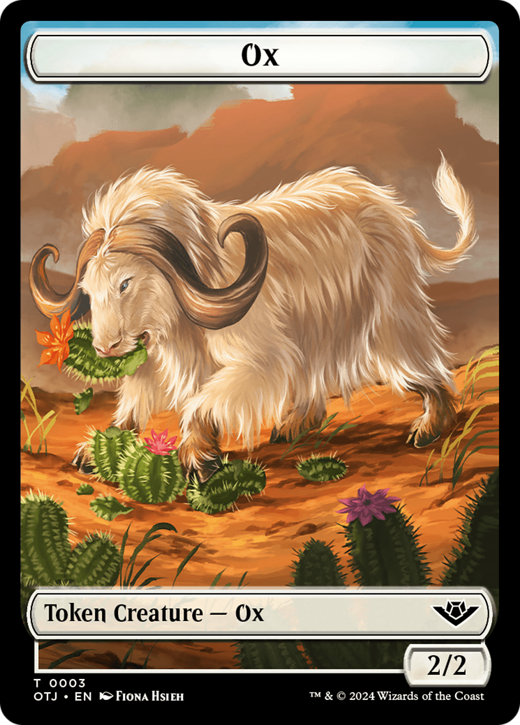 Zombie // Ox Warrior Double-Sided Token [Outlaws of Thunder Junction Commander Tokens] | Card Citadel