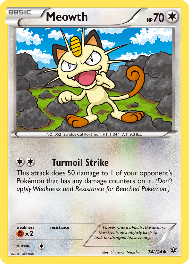 Meowth (74/124) [XY: Fates Collide] | Card Citadel