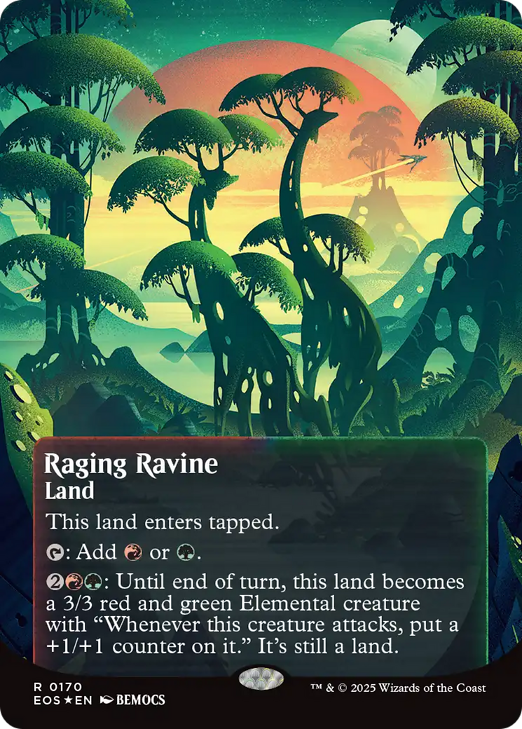 Raging Ravine (0170) (Borderless) (Galaxy Foil) [Edge of Eternities: Stellar Sights] | Card Citadel