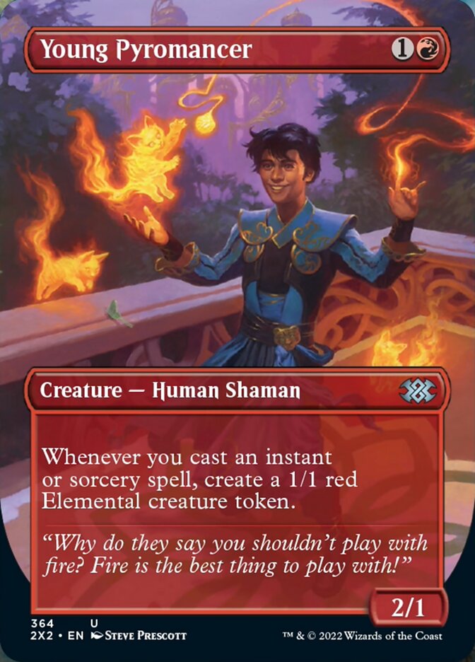 Young Pyromancer (Borderless Alternate Art) [Double Masters 2022] | Card Citadel