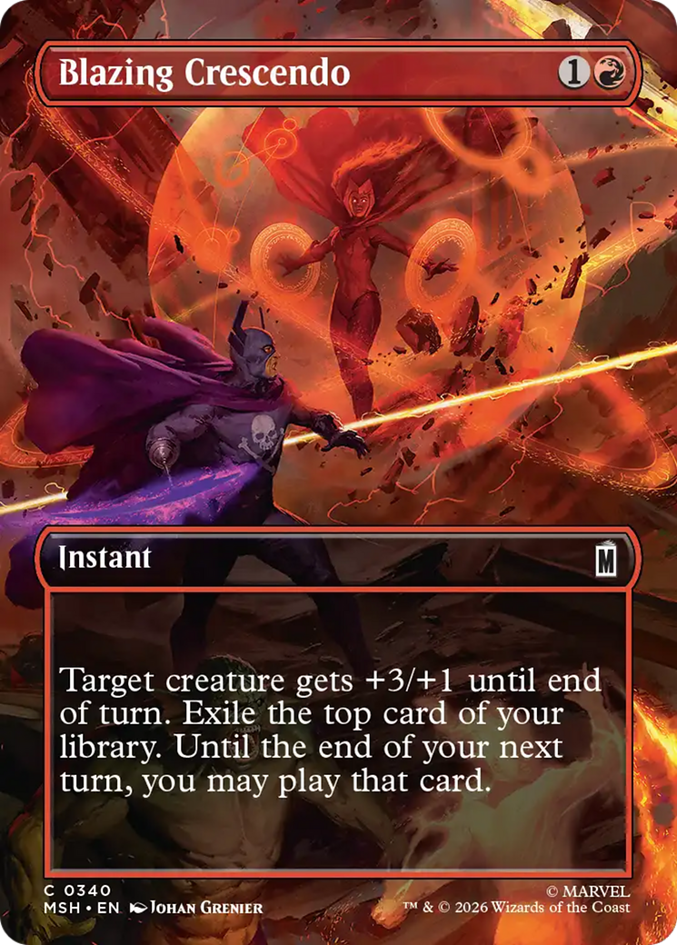 Blazing Crescendo (Borderless) [Marvel Super Heroes] | Card Citadel