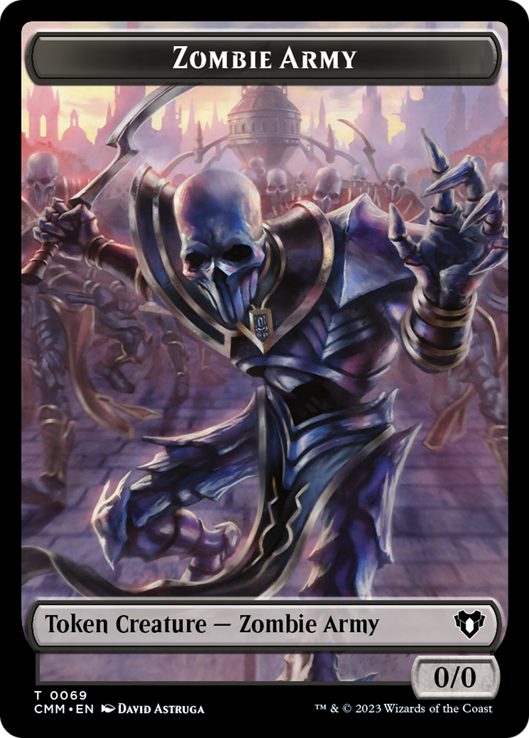 Human Warrior // Zombie Army Double-Sided Token [Commander Masters Tokens] | Card Citadel