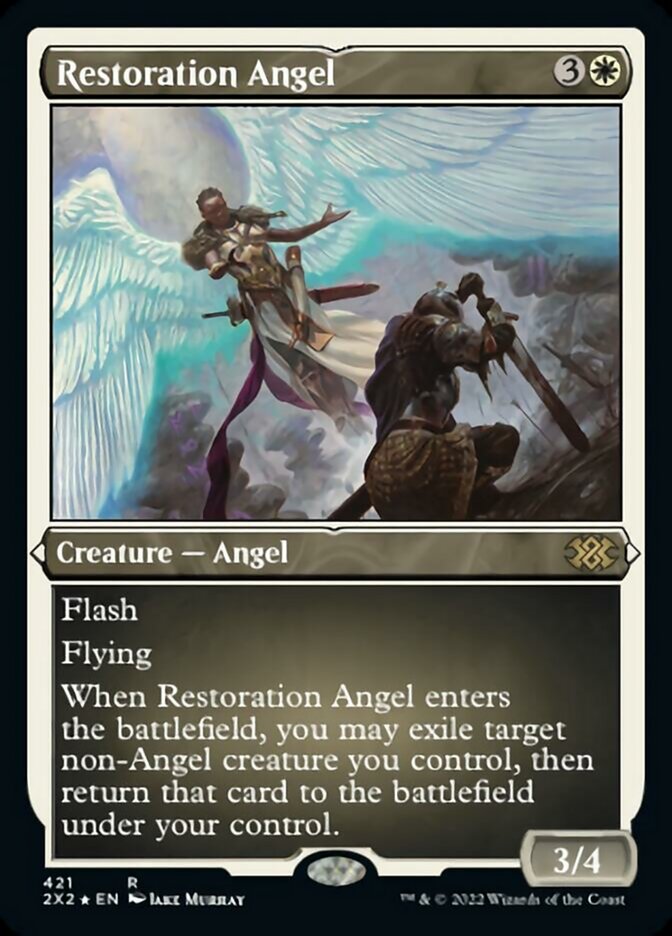 Restoration Angel (Foil Etched) [Double Masters 2022] | Card Citadel