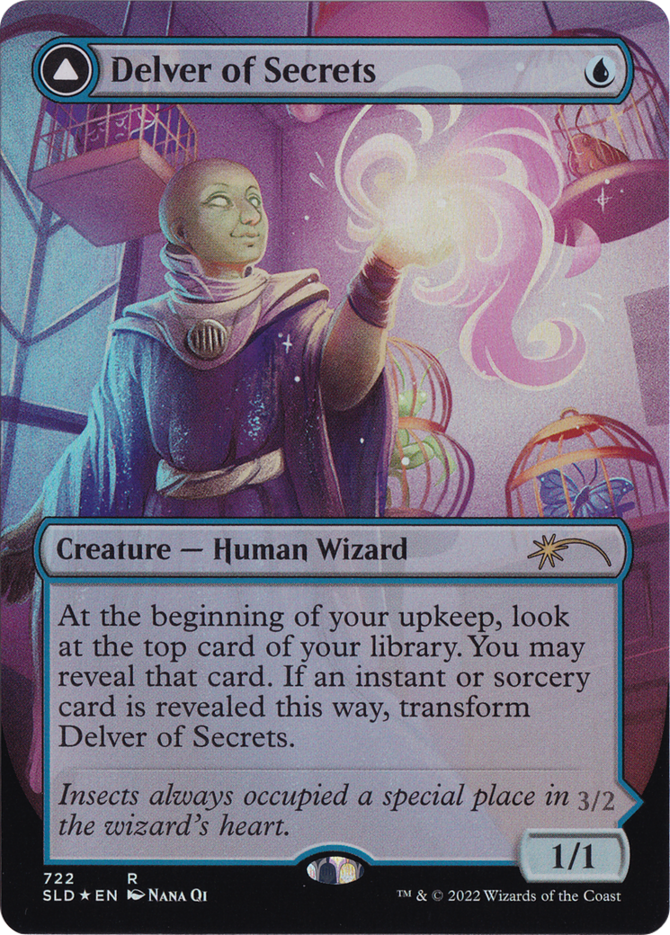 Delver of Secrets // Insectile Aberration (Borderless) [Secret Lair: From Cute to Brute] | Card Citadel