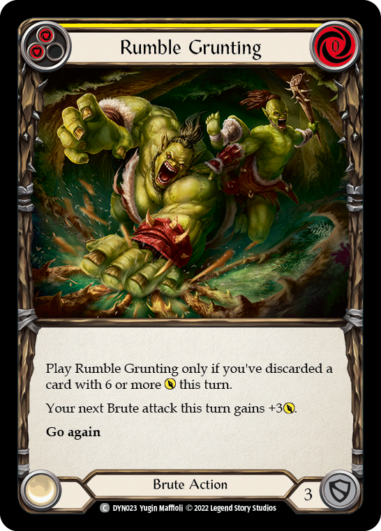 Rumble Grunting (Yellow) [DYN023] (Dynasty)  Rainbow Foil | Card Citadel