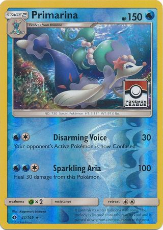 Primarina (41/149) (League Promo) [Sun & Moon: Base Set] | Card Citadel