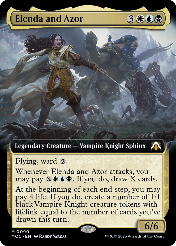 Elenda and Azor (Extended Art) [March of the Machine Commander] | Card Citadel