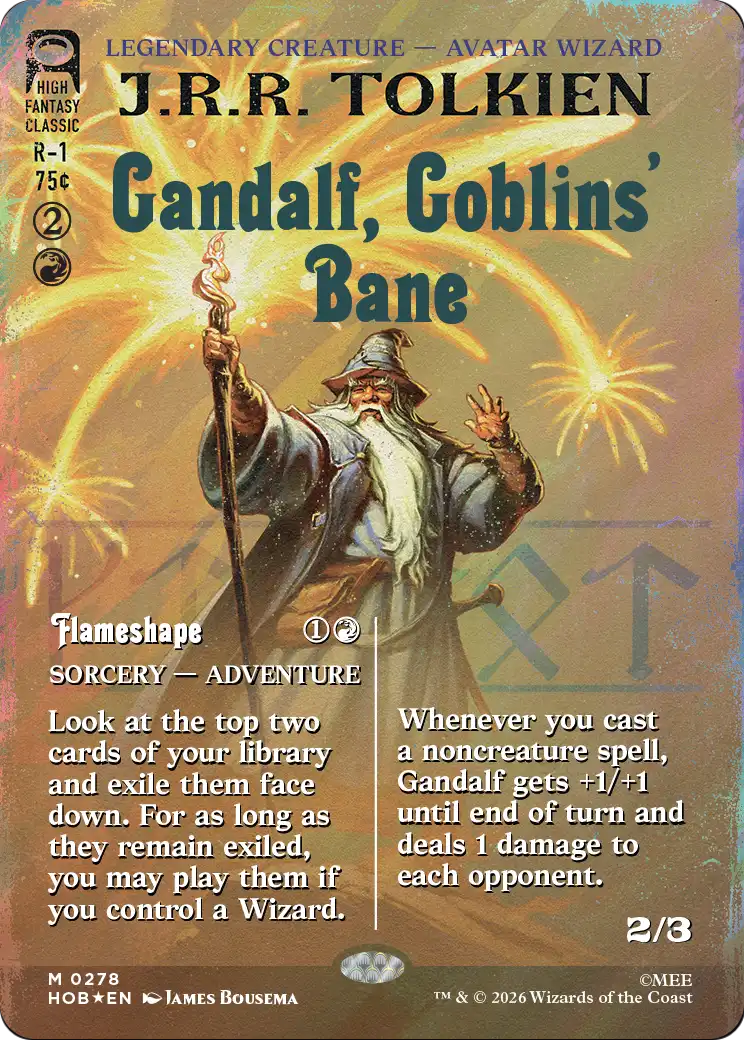 Gandalf, Goblins' Bane (Borderless) (Surge Foil) [The Hobbit] | Card Citadel