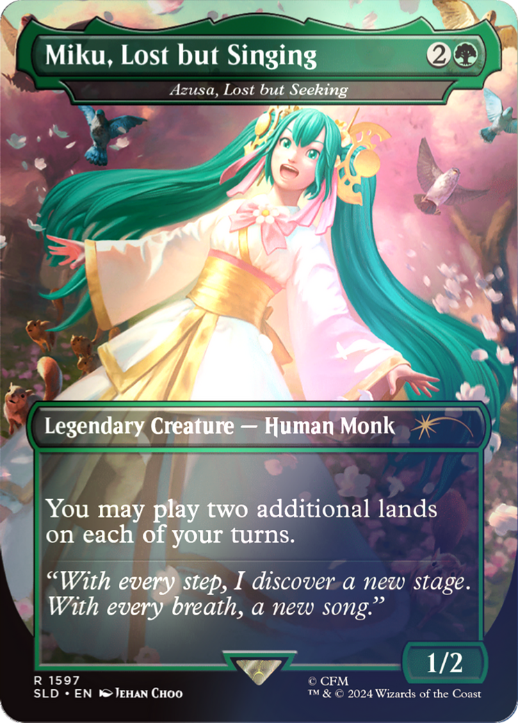 Miku, Lost but Singing - Azusa, Lost but Seeking (Rainbow Foil) [Secret Lair Drop Series] | Card Citadel