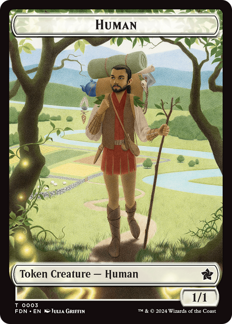 Copy // Human Double-Sided Token [Foundations Tokens] | Card Citadel