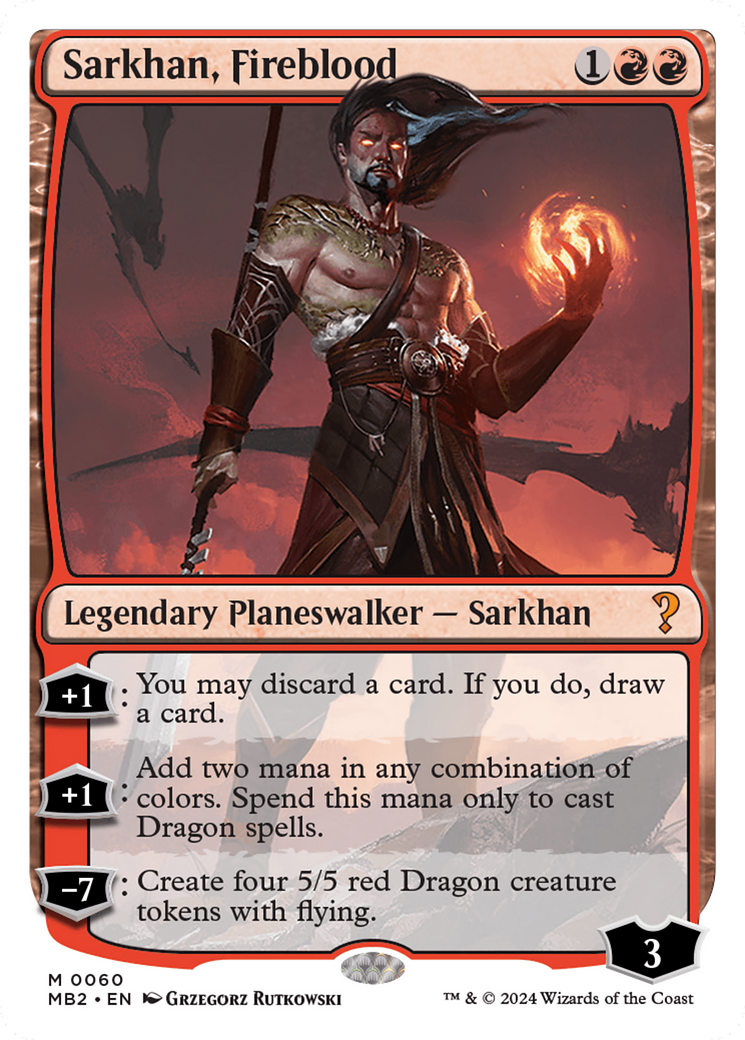 Sarkhan, Fireblood (White Border) [Mystery Booster 2] | Card Citadel