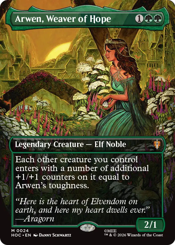 Arwen, Weaver of Hope (Borderless) [The Hobbit: Eternal-Legal] | Card Citadel