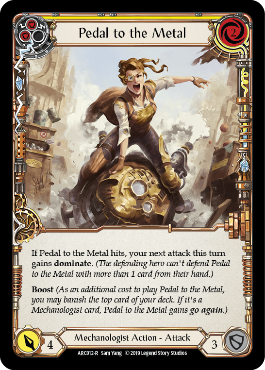 Pedal to the Metal (Yellow) [ARC012-R] (Arcane Rising)  1st Edition Normal | Card Citadel