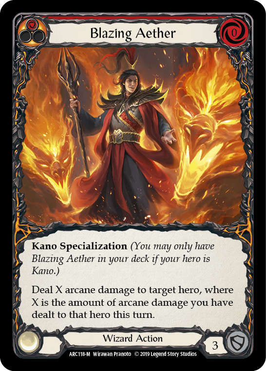 Blazing Aether [ARC118-M] (Arcane Rising)  1st Edition Normal | Card Citadel