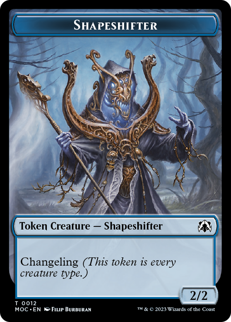 Blood // Shapeshifter Double-Sided Token [March of the Machine Commander Tokens] | Card Citadel