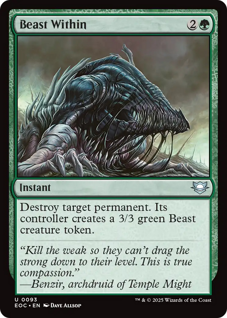 Beast Within [Edge of Eternities Commander] | Card Citadel
