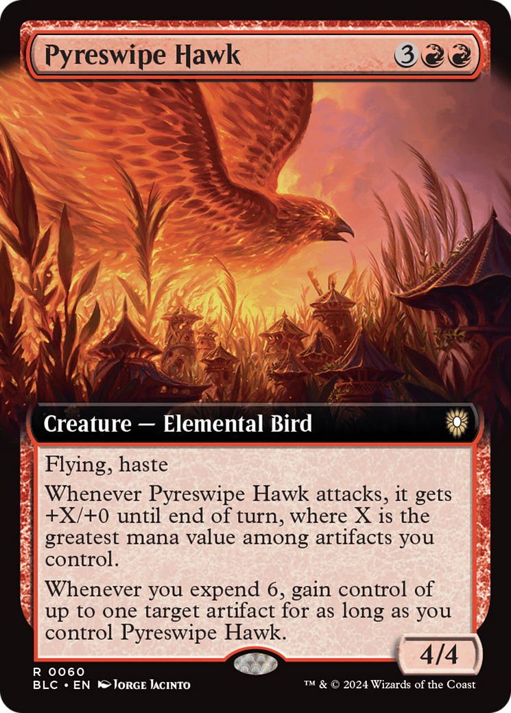 Pyreswipe Hawk (Extended Art) [Bloomburrow Commander] | Card Citadel