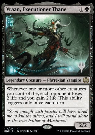 Vraan, Executioner Thane (Promo Pack) [Phyrexia: All Will Be One Promos] | Card Citadel