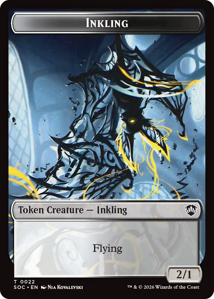 Pegasus // Inkling (0022) Double-Sided Token [Secrets of Strixhaven Commander Tokens] | Card Citadel