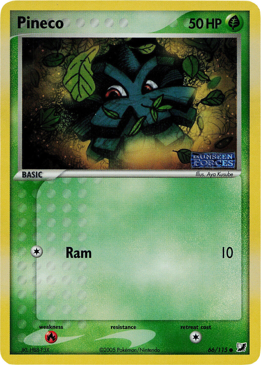Pineco (66/115) (Stamped) [EX: Unseen Forces] | Card Citadel