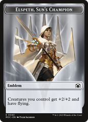 Warrior // Elspeth, Sun's Champion Emblem Double-Sided Token [March of the Machine Commander Tokens] | Card Citadel