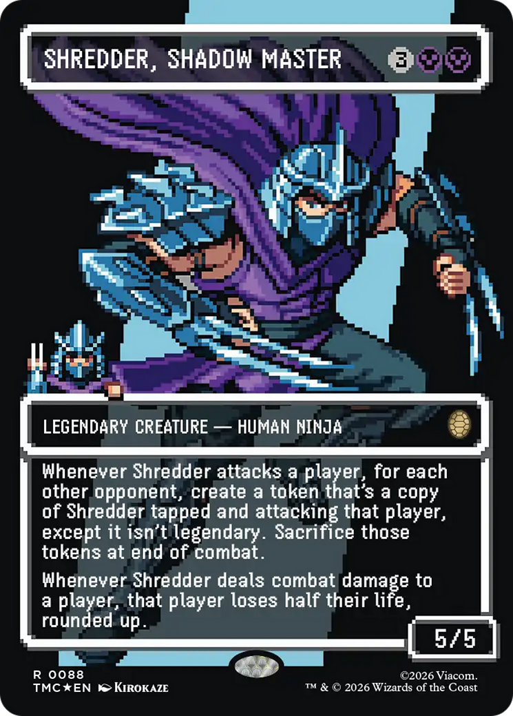 Shredder, Shadow Master (Borderless) (Surge Foil) [Teenage Mutant Ninja Turtles Commander] | Card Citadel