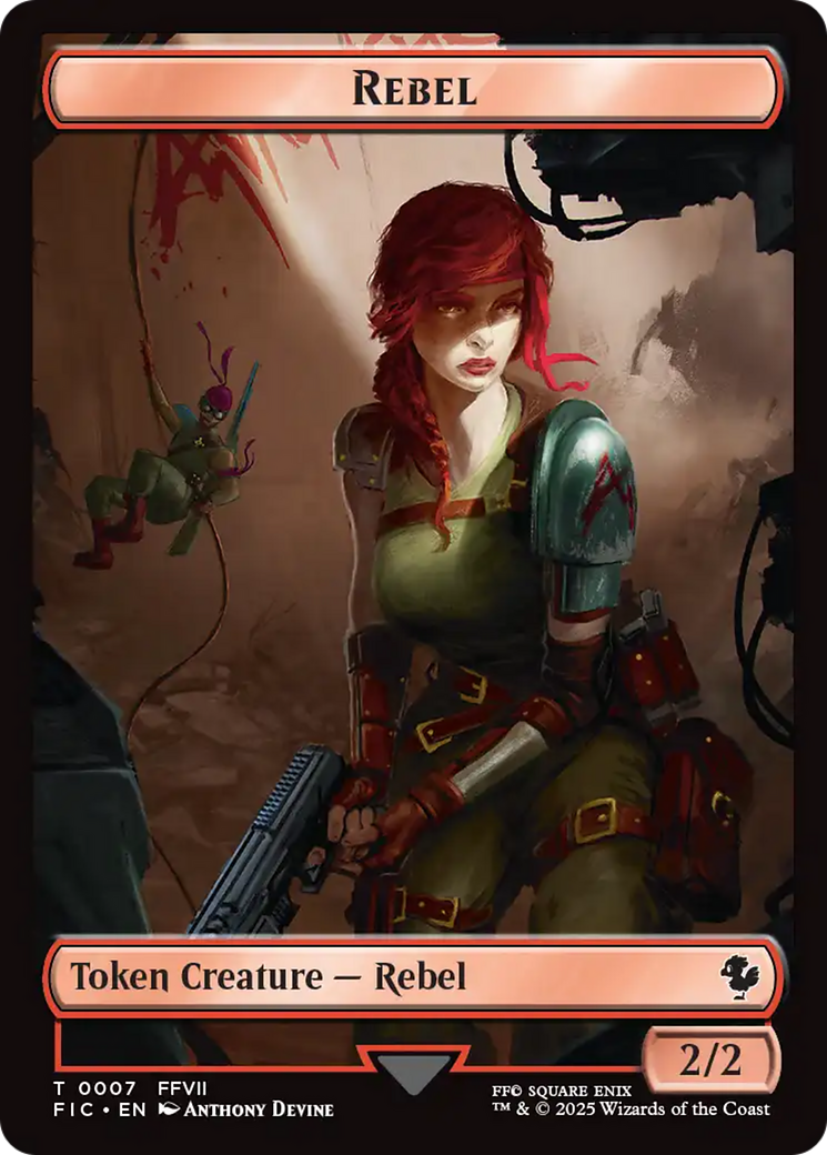 Soldier // Rebel Double-Sided Token (Surge Foil) [FINAL FANTASY Commander Tokens] | Card Citadel