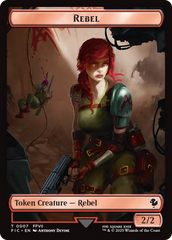 Soldier // Rebel Double-Sided Token (Surge Foil) [FINAL FANTASY Commander Tokens] | Card Citadel