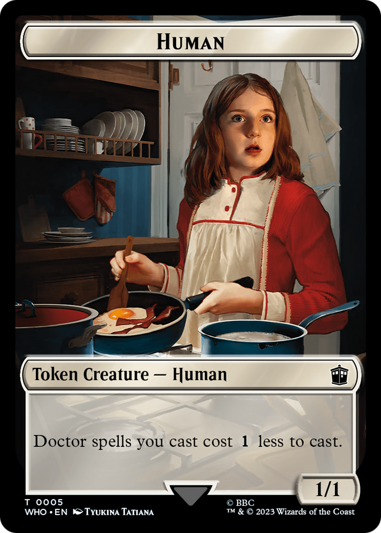 Human (0005) // Food (0026) Double-Sided Token [Doctor Who Tokens] | Card Citadel