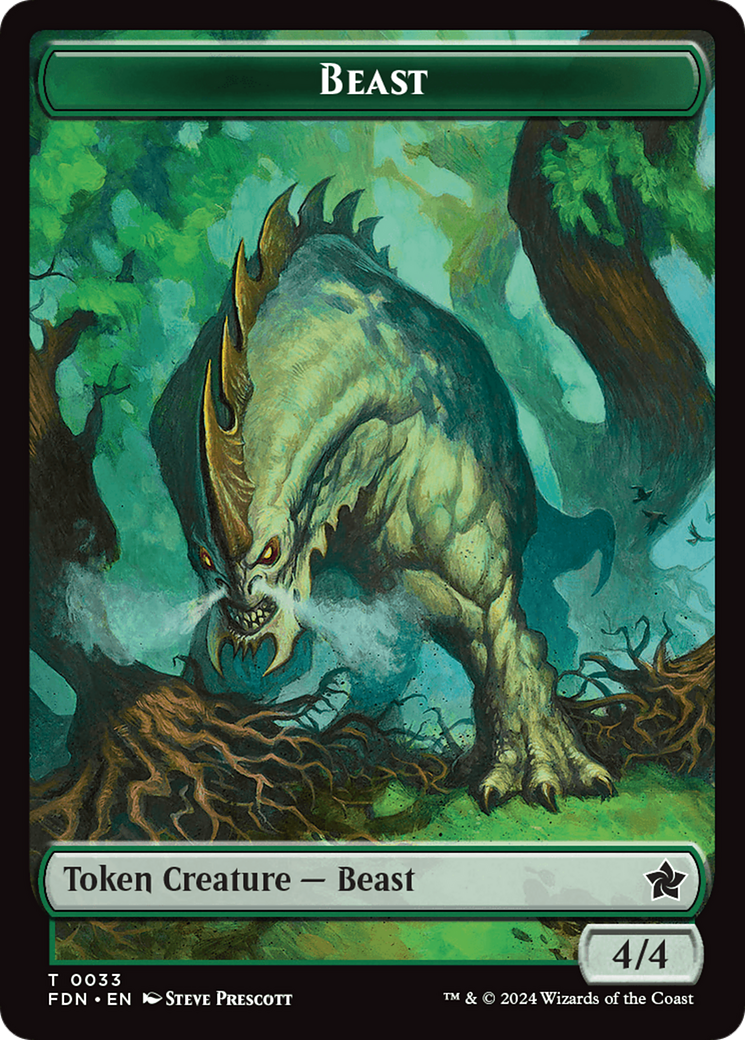 Dog // Beast (0033) Double-Sided Token [Foundations Tokens] | Card Citadel