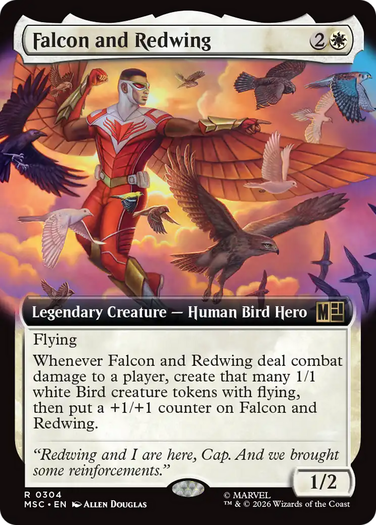 Falcon and Redwing (Extended Art) [Marvel Super Heroes Commander] | Card Citadel