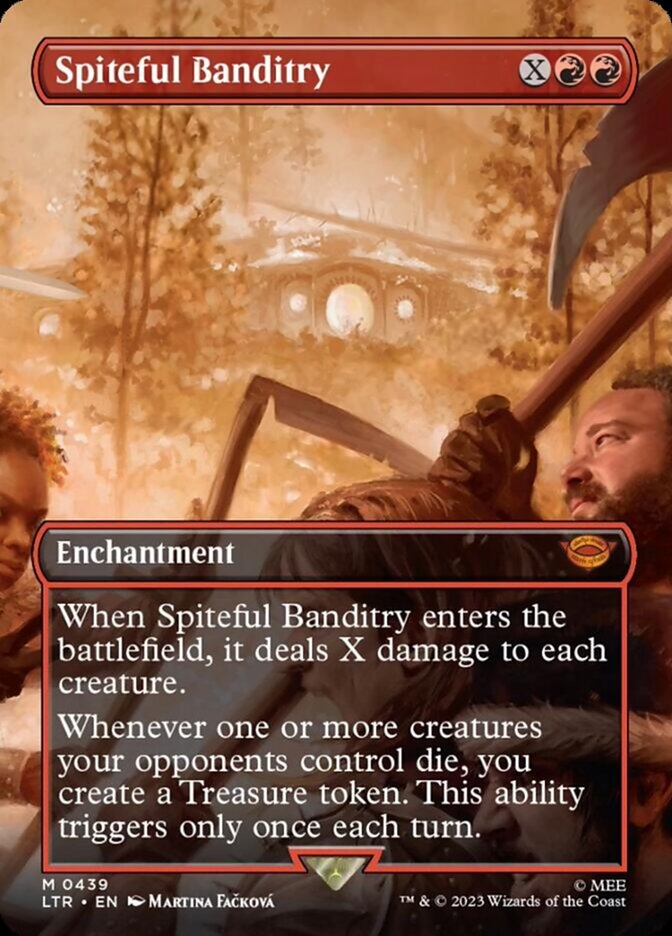 Spiteful Banditry (Borderless Alternate Art) [The Lord of the Rings: Tales of Middle-Earth] | Card Citadel