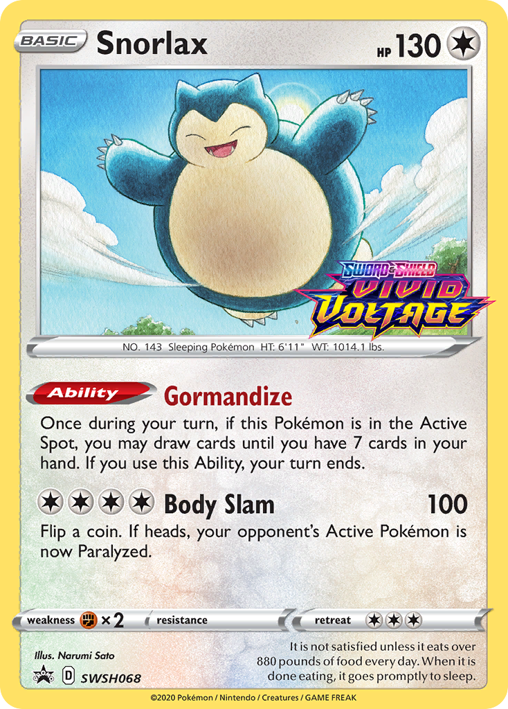 Snorlax (SWSH068) (Prerelease Promo) [Sword & Shield: Black Star Promos] | Card Citadel