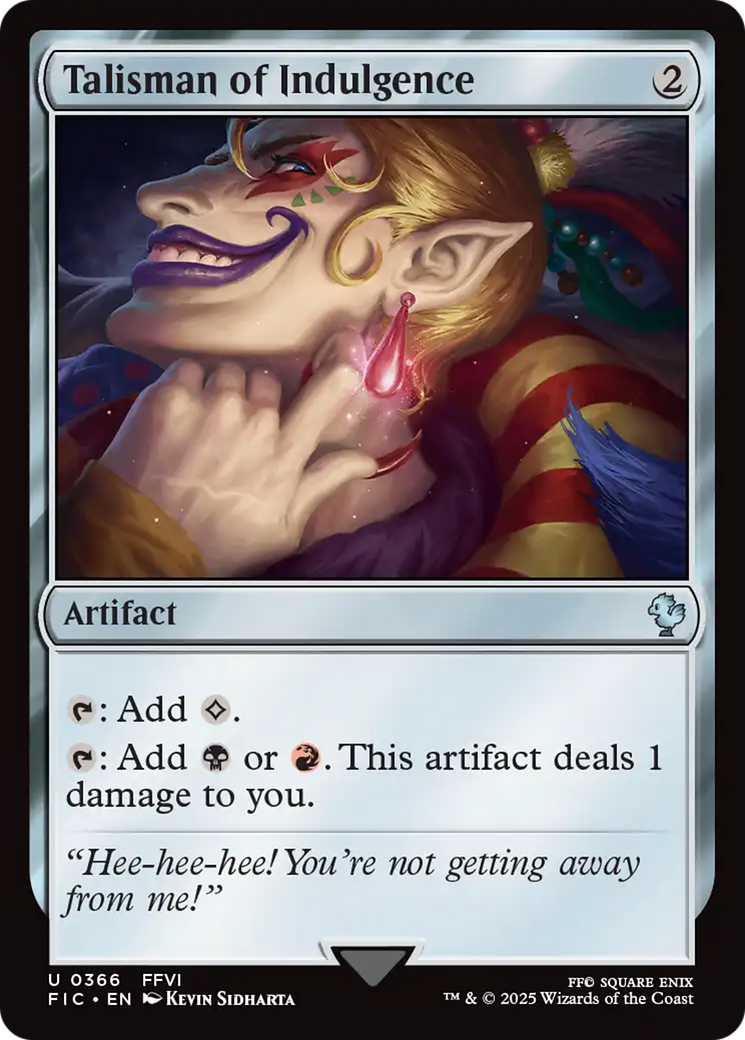Talisman of Indulgence [FINAL FANTASY Commander] | Card Citadel