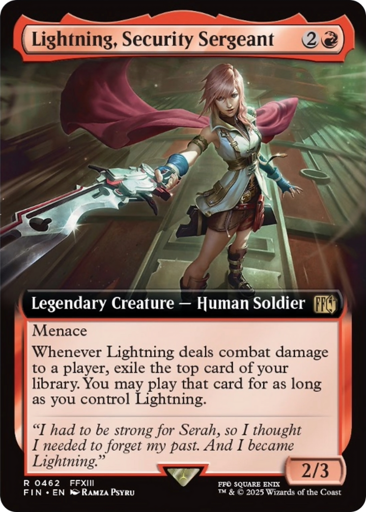 Lightning, Security Sergeant (Extended Art) [FINAL FANTASY] | Card Citadel