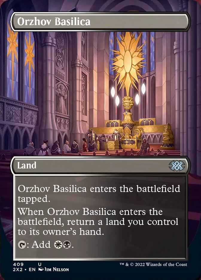 Orzhov Basilica (Borderless Alternate Art) [Double Masters 2022] | Card Citadel