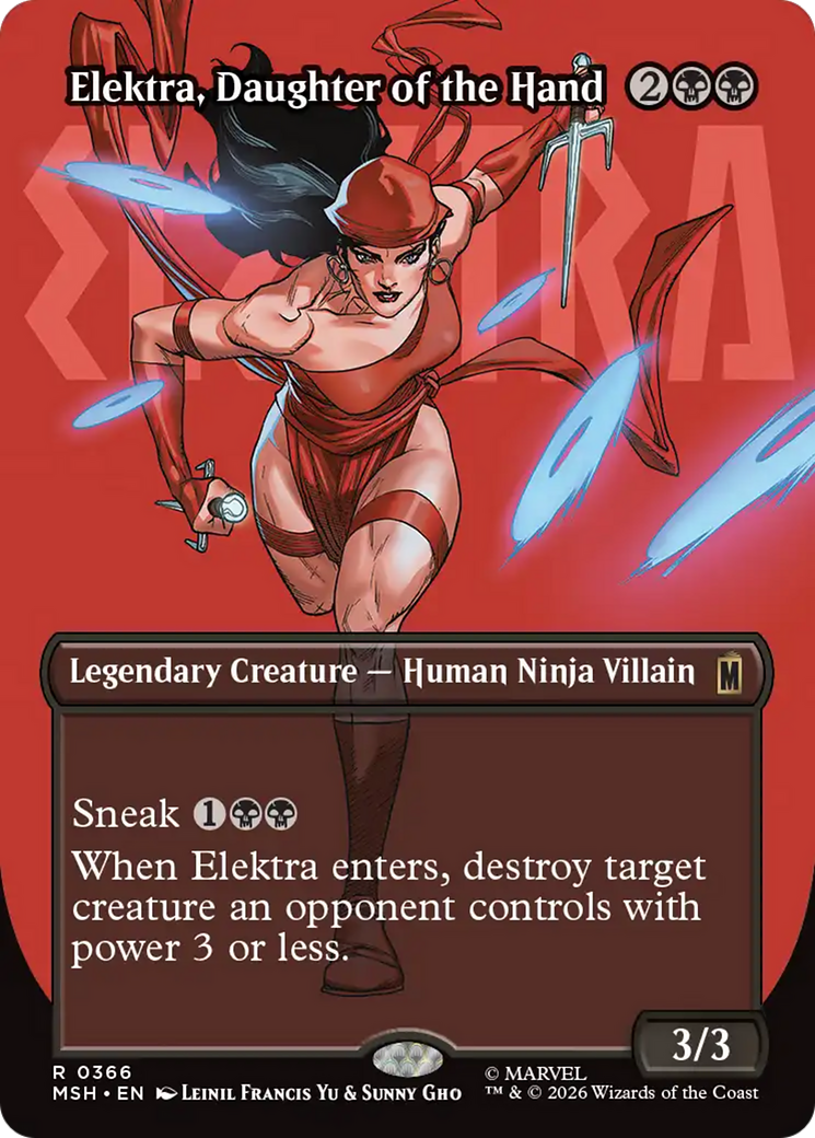 Elektra, Daughter of the Hand (Borderless) (366) [Marvel Super Heroes] | Card Citadel