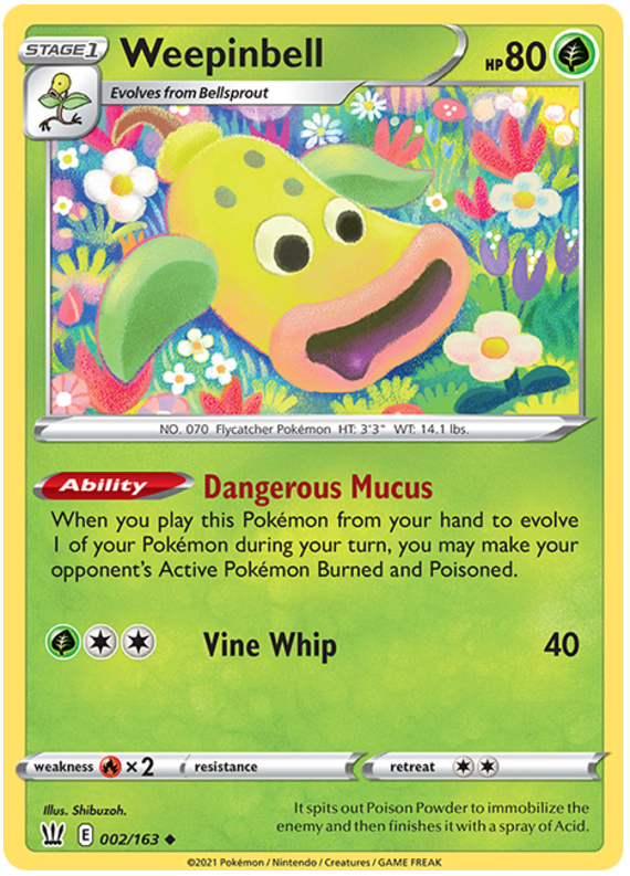 Weepinbell (002/163) [Sword & Shield: Battle Styles] | Card Citadel